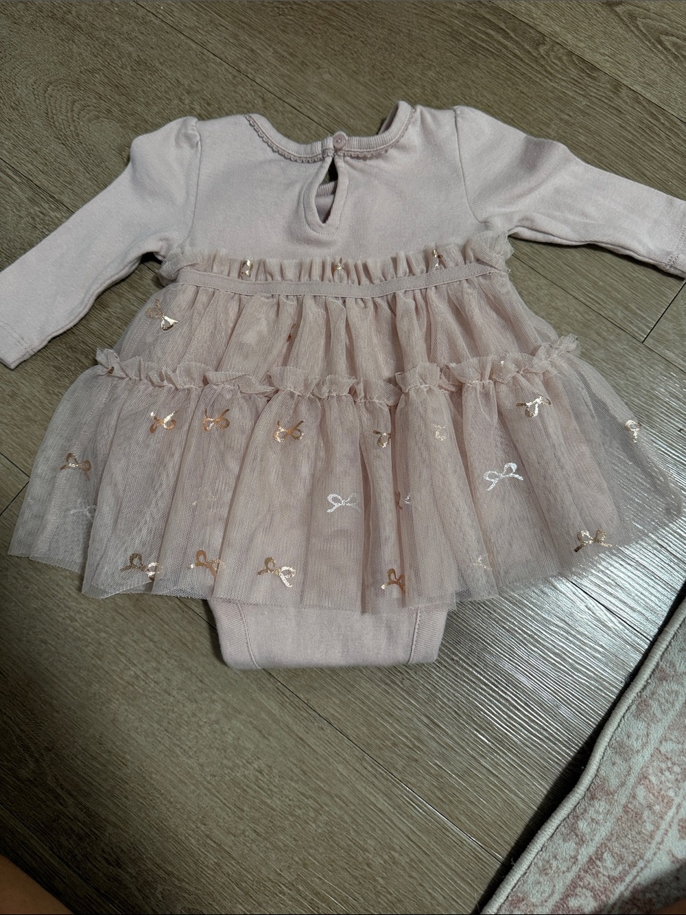 GAP Baby Pink Tulle Bodysuit with Bow Detail - Picture 3 of 3